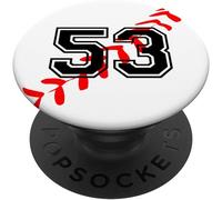 Tlp-Baseball Jersey Number #53 Fifty Three No 53 Game Play Popsockets Popgrip - Support Et Grip Pour Smartphone/Tablette Avec Un Top Interchangeable