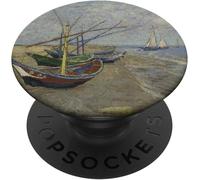 TLP-Bateaux de pêche sur la plage par Vincent Van Gogh PopSockets PopGrip - Support et Grip pour Smartphone/Tablette avec un Top Interchangeable