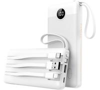 Tlp-Batterie Externe 20000mah Avec 4 Câbles Intégrés, Veektomx Batterie Externe Charge Rapide Usb C, 5 Sorties Et 4 Entrées Power Bank Batterie Portable Grande Capacité Voyage Chargeur Externe Legere