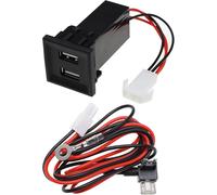 TLP-Be In Your Mind 2pcs OEM Style Dual USB Chargeur Piggy Back Fusible Faisceau de Câbles de Remplacement Compatible avec VW T5 2003-2009 OEM Double USB Téléphone Chargeur Ports 2 X 2.1A 12V - 17V