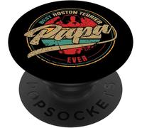 Tlp-Best Boston Terrier Papa Ever - Boston Terrier Dog Popsockets Popgrip - Support Et Grip Pour Smartphone/Tablette Avec Un Top Interchangeable