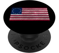 Tlp-Betsy Ross Flag Distressed Grunge Style Popsockets Popgrip - Support Et Grip Pour Smartphone/Tablette Avec Un Top Interchangeable