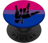 Tlp-Bisexual Pride Flag And Love Sign Popsockets Popgrip - Support Et Grip Pour Smartphone/Tablette Avec Un Top Interchangeable