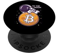 Tlp-Bitcoin Vers La Lune Astronaute Crypto Cryptomonnaie Trader Popsockets Popgrip - Support Et Grip Pour Smartphone/Tablette Avec Un Top Interchangeable
