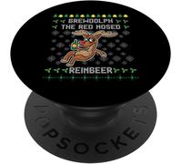 Tlp-Brewdolph The Red Nose Reinbeer Rudolph Beer Reindeer X-Mas Popsockets Popgrip - Support Et Grip Pour Smartphone/Tablette Avec Un Top Interchangeable