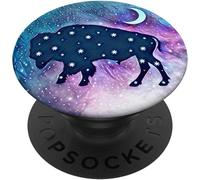 Tlp-Buffalo Bison American Buffalo Moon Stars Gift Design Popsockets Popgrip - Support Et Grip Pour Smartphone/Tablette Avec Un Top Interchangeable