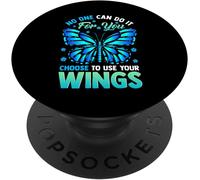 Tlp-Butterfly No One Can Do It For You Choose To Use Your Wings Popsockets Popgrip - Support Et Grip Pour Smartphone/Tablette Avec Un Top Interchangeable