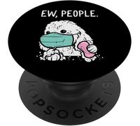 Tlp-Caniche Chien Masque Quarantaine Humour Poodle Dog Cadeau Popsockets Popgrip - Support Et Grip Pour Smartphone/Tablette Avec Un Top Interchangeable