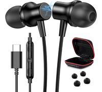 TLP-Casque USB C pour Galaxy A16 S24 Ultra S24+ S23 S22 FE iPad Pro iPhone 15 Pro Max Magnetic in-Ear Noise Canceling Type C Earphone Microphone Volume Control pour iPad 10 Google Pixel 8 7