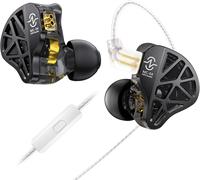TLP-CCZ MC04 Ecouteur Intra Auriculaire, In Ear Monitor avec Conducteur Hybride 10mm Magnétique DD+BA, IEM Câble Détachable OFC Argenté 3,5mm, Isolation Sonore Ecouteurs Gaming avec Micro pour PS4