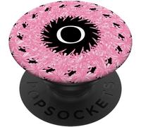 Tlp-Cell Phone Pop Out Holder,Pink Floral Flowers Letter O Black Popsockets Popgrip - Support Et Grip Pour Smartphone/Tablette Avec Un Top Interchangeable
