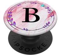 Tlp-Cell Phone Pop Out Holder,Pink Purple Blue Flower Letter B Popsockets Popgrip - Support Et Grip Pour Smartphone/Tablette Avec Un Top Interchangeable