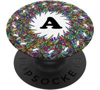 Tlp-Cell Phone Pop Up Holder,Flower Ring Floral Letter A White Popsockets Popgrip - Support Et Grip Pour Smartphone/Tablette Avec Un Top Interchangeable