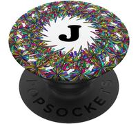 Tlp-Cell Phone Pop Up Holder,Flower Ring Floral Letter J White Popsockets Popgrip - Support Et Grip Pour Smartphone/Tablette Avec Un Top Interchangeable