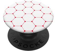 Tlp-Cell Phone Pop Up Holder For Hand,White Red Geometric Design Popsockets Popgrip - Support Et Grip Pour Smartphone/Tablette Avec Un Top Interchangeable