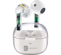 TLP-cellularline Fine Écouteurs Bluetooth TWS sans Fil dans l'oreille avec étui de Charge - Temps de Lecture de 3,5 Heures - Charge 4 Fois - Contrôles tactiles et Auto Pairing - Blanc