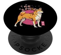 Tlp-Chien Akita Shiba Inu Fleur De Cerisier Sakura Popgrip - Support Et Grip Pour Smartphone/Tablette Avec Un Top Interchangeable