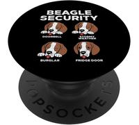 Tlp-Chien Beagle Sécurité Faces Humour Animal Dog Lover Cadeau Popsockets Popgrip - Support Et Grip Pour Smartphone/Tablette Avec Un Top Interchangeable