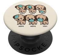 Tlp-Chien Shih Tzu Quarantaine Masque Mignon Dog Lover Cadeau Popsockets Popgrip - Support Et Grip Pour Smartphone/Tablette Avec Un Top Interchangeable