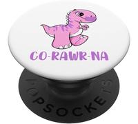 Tlp-Co-Rawr-Na T-Rex Dinosaur With Face Mask - Cute Dino Popsockets Popgrip - Support Et Grip Pour Smartphone/Tablette Avec Un Top Interchangeable