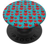 Tlp-Coccinelles Insectes Chanceux Coeurs Rouges Polka Popsockets Popgrip - Support Et Grip Pour Smartphone/Tablette Avec Un Top Interchangeable