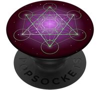 Tlp-Cool Metatron Cube Geometric Design Sacred Geometry Galaxy Popsockets Popgrip - Support Et Grip Pour Smartphone/Tablette Avec Un Top Interchangeable Popsockets Popgrip Adhésif