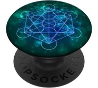 Tlp-Cool Metatron Cube Geometric Design Sacred Geometry Galaxy Popsockets Popgrip - Support Et Grip Pour Smartphone/Tablette Avec Un Top Interchangeable
