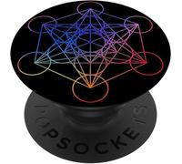 Tlp-Cool Metatron Cube Geometric Design Sacred Geometry Galaxy Popsockets Popgrip - Support Et Grip Pour Smartphone/Tablette Avec Un Top Interchangeable Popsockets Popgrip Adhésif