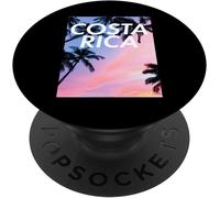 Tlp-Costa Rica Coucher De Soleil Tropical Et Palmiers Conception Popsockets Popgrip - Support Et Grip Pour Smartphone/Tablette Avec Un Top Interchangeable