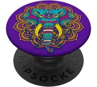 Tlp-Cute African Elephant Mandala Colorful Watercolor Animal Popsockets Popgrip - Support Et Grip Pour Smartphone/Tablette Avec Un Top Interchangeable