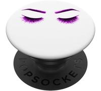 Tlp-Cute Eyelash Mascara Artist Design Esthetician Gift On White Popsockets Popgrip - Support Et Grip Pour Smartphone/Tablette Avec Un Top Interchangeable