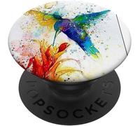 Tlp-Cute Hummingbird Watercolor Design Pop Up For Bird Lover Popsockets Popgrip - Support Et Grip Pour Smartphone/Tablette Avec Un Top Interchangeable