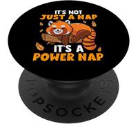 Tlp-Cute It's Not Just A Nap It's A Power Nap Sleepy Red Panda Popsockets Popgrip - Support Et Grip Pour Smartphone/Tablette Avec Un Top Interchangeable