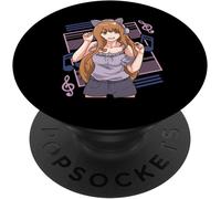Tlp-Cute Music Girl Headphones Anime Kawaii Popsockets Popgrip - Support Et Grip Pour Smartphone/Tablette Avec Un Top Interchangeable