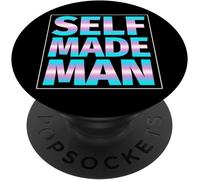 Tlp-Drapeau De Fierté De Transsexuel - Self Made Man Trans Man Popsockets Popgrip - Support Et Grip Pour Smartphone/Tablette Avec Un Top Interchangeable