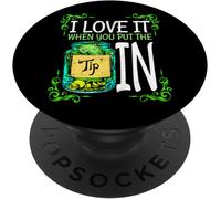 Tlp-Drôle De Barman Barista J'adore Quand Vous Mettez Le Pourboi Popsockets Popgrip - Support Et Grip Pour Smartphone/Tablette Avec Un Top Interchangeable