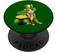 Tlp-Drôle Rhodesian Ridgeback Chien Trèfle Fête La Saint Patrick Popsockets Popgrip - Support Et Grip Pour Smartphone/Tablette Avec Un Top Interchangeable
