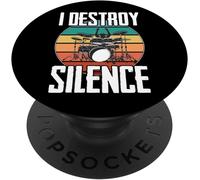Tlp-Drummer Drum Sticks Rock & Roll Gift Popsockets Popgrip - Support Et Grip Pour Smartphone/Tablette Avec Un Top Interchangeable