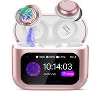 TLP-Ecouteurs Bluetooth Sans Fil, Mini Écouteurs de Sommeil avec Écran Tactile, HiFi Stéréo Casque Bluetooth 5.4 Appels Clairs, IP7 Étanche Écouteurs Intra-Auriculaires pour Dormir Sur le Côté, Or Ro