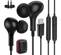 TLP-Écouteurs USB C pour Galaxy A56 A36 A35 A55 5G Samsung A54 A34 S24 S25,Magnétique Type C Casque Filaire avec Microphone Contrôle du Volume pour iPhone 16 15 Pro Max Pixel 9 8 7a Xiaomi 15 14 iPad