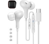 TLP-Écouteurs USB C pour Samsung Galaxy A55 A35 A54 A34 A33 Z Flip6,HiFi Stéréo Magnétique Karaoke Ecouteurs Filaire USB C avec Mic pour iPhone 16 15 Pro Max Redmi Note 13 Pro+Pixel 8a 9 Pro POCO X6