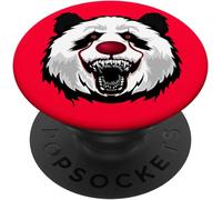 TLP-Effrayant ours panda clown sur fond rouge PopGrip - Support et Grip pour Smartphone/Tablette avec un Top Interchangeable
