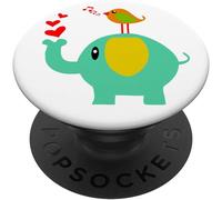 Tlp-Elephant Baby African Heart Love Elephant Gift Decor White Popsockets Popgrip - Support Et Grip Pour Smartphone/Tablette Avec Un Top Interchangeable