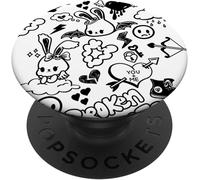 Tlp-Emo Scène Enfant Graffiti Griffonnages Croquis Streetwear Popsockets Popgrip - Support Et Grip Pour Smartphone/Tablette Avec Un Top Interchangeable