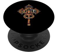 Tlp-Ethiopian Christian Art Christ In Glory Ethiopian Cross Popsockets Popgrip - Support Et Grip Pour Smartphone/Tablette Avec Un Top Interchangeable