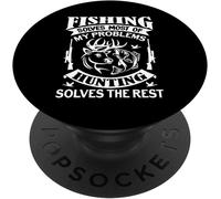 Tlp-Fishing Solves Most Of My Problems Hunting Solves The Rest Popsockets Popgrip - Support Et Grip Pour Smartphone/Tablette Avec Un Top Interchangeable
