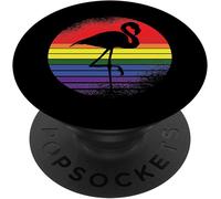 Tlp-Flamingo Lgbt-Q Retro Vintage Bird Gay Pride Flag Ally Popsockets Popgrip - Support Et Grip Pour Smartphone/Tablette Avec Un Top Interchangeable