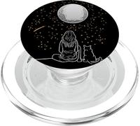 Tlp-Full Moon Cat Stargazing Cool Lunar Sphere Stargazer Gift Popsockets Popgrip - Support Et Grip Pour Smartphone/Tablette Avec Un Top Interchangeable Popsockets Popgrip Pour Magsafe
