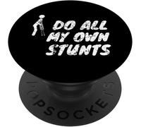 Tlp-Funny Get Well Soon Broken Bones I Do All My Own Stunts Popsockets Popgrip - Support Et Grip Pour Smartphone/Tablette Avec Un Top Interchangeable