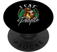 Tlp-Funny I Eat People Bear Cute Camping Nature Pun Popsockets Popgrip - Support Et Grip Pour Smartphone/Tablette Avec Un Top Interchangeable